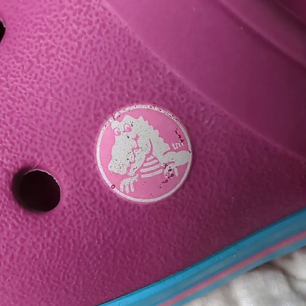 CROCS Kids Magenta and Blue Clogs - Picture 2 of 7